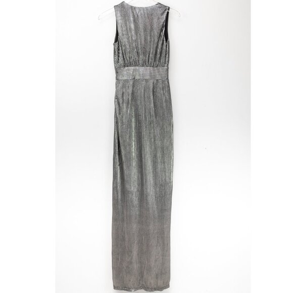 Lovers & Friends Naomi Dress Maxi Evening Sleeveless Metallic Gown Silver XXS - Picture 2 of 8
